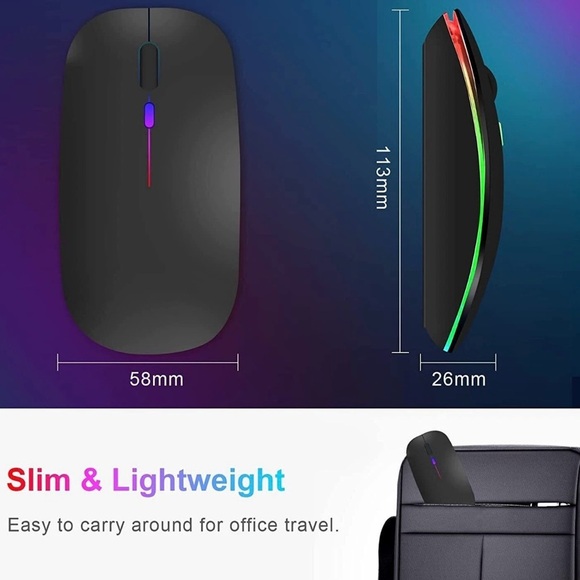 Brand New RGB Wireless Mouse LED Gaming Mouse Bluetooth Rechargeable - Picture 11 of 14